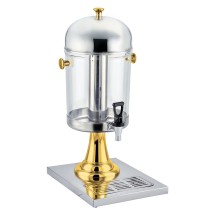 Winco 901 Stainless Steel 7-1/2 Qt. Juice Dispenser with Brass Accents