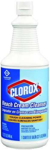 Clorox Bleach Cream Cleanser, Fresh Scent, 1 Qt. Bottle, 8/Carton