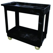 Two-Shelf Service/Utility Cart, Black