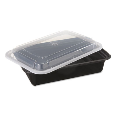 VERSAtainers, Black/Clear, 38oz, 6w x 8 1/2d x 2h, 150/Carton