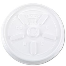 Dart Vented White Plastic Hot Cup Lids, 10JL, 10 oz., 1000/Carton
