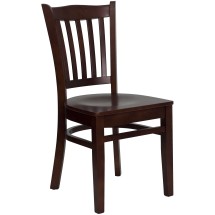 Flash Furniture XU-DGW0008VRT-MAH-GG Vertical Slat Back Wood Chair with Mahogany Finish
