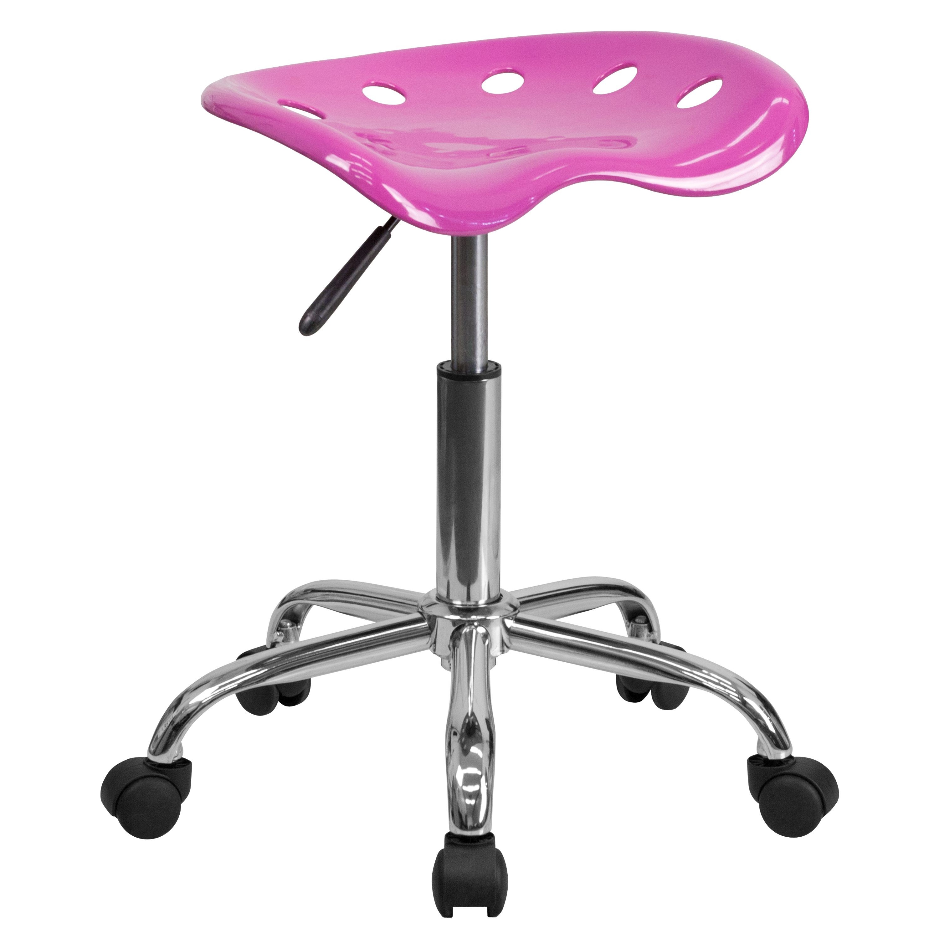 Flash Furniture LF-214A-CANDYHEART-GG Vibrant Candy Heart Tractor Seat and Chrome Stool