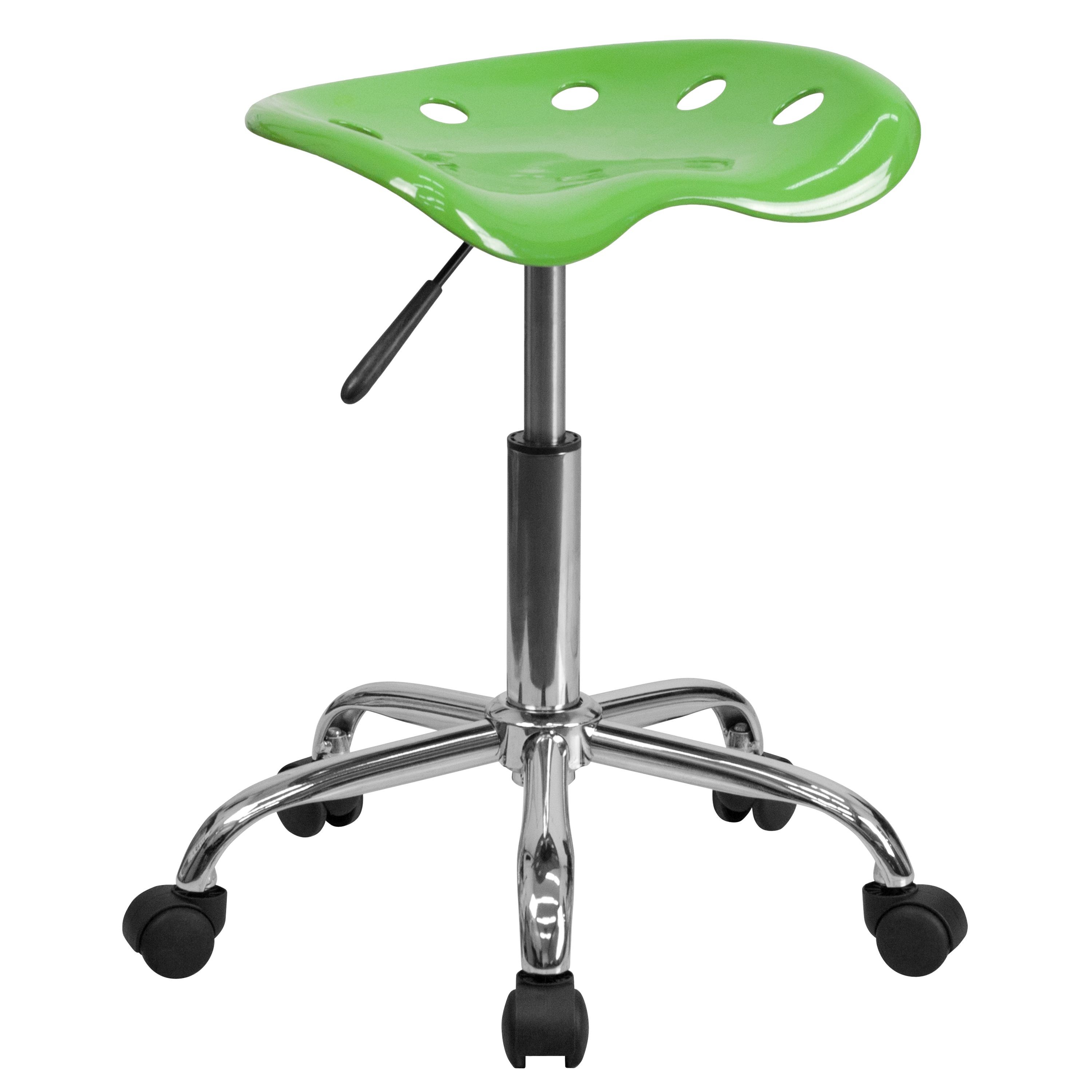 Flash Furniture LF-214A-SPICYLIME-GG Vibrant Spicy Lime Tractor Seat and Chrome Stool