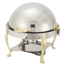 Winco 308A Vintage Gold-Plated Round Chafer 6 Qt.