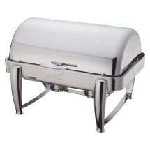 Winco 101B Virtuoso Full Size Stainless Steel Roll-Top Chafer 8 Qt.
