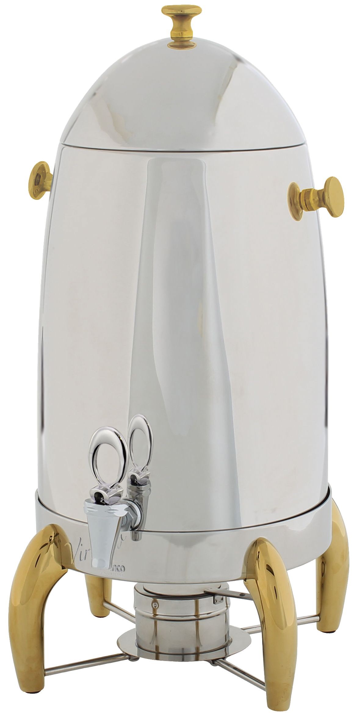Winco 905A Virtuoso Coffee Urn with Gold Legs, 5 Gallon