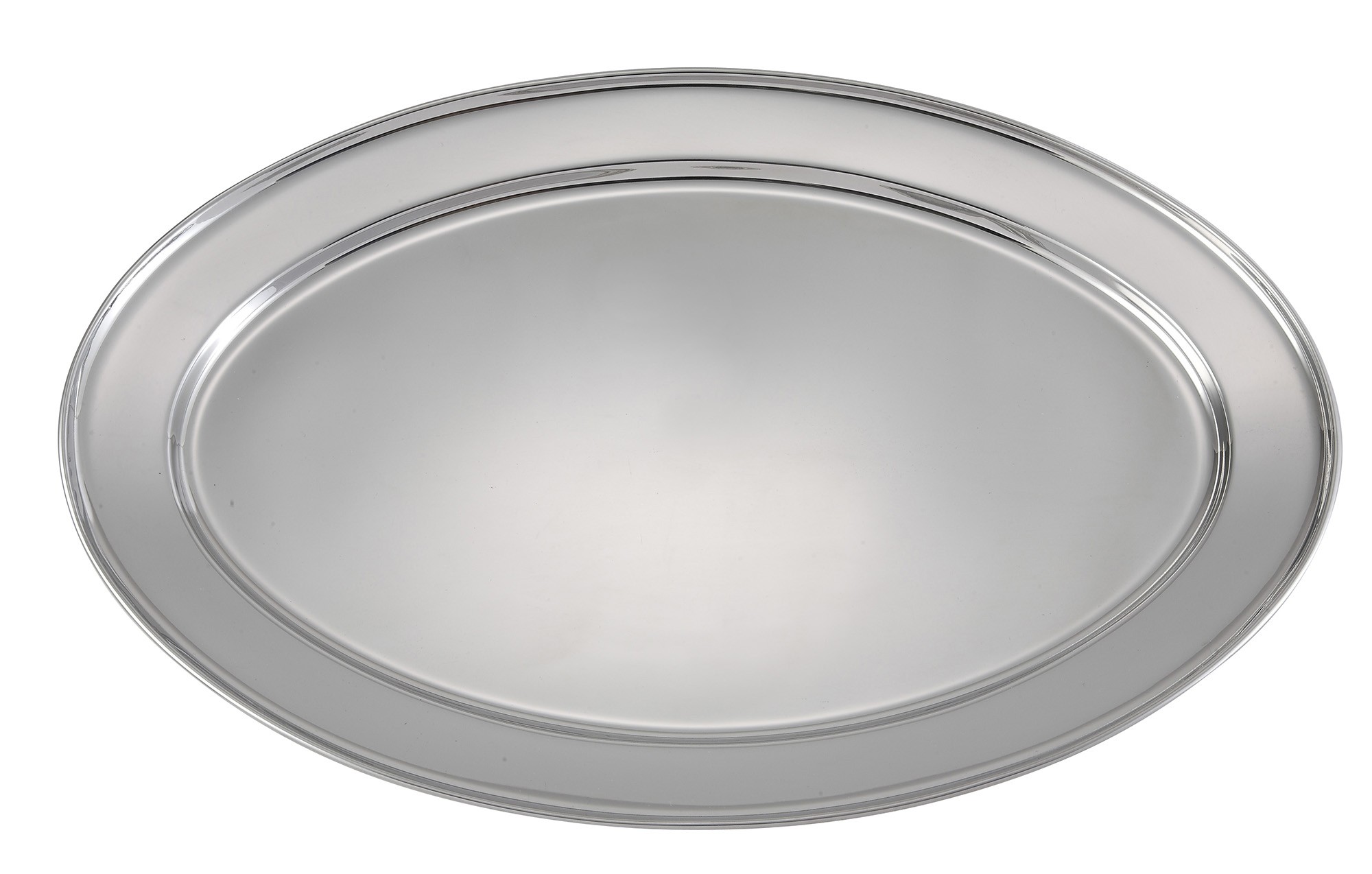 WInco OPL-18 Stainless Steel Oval Platter - 18" x 11-1/2"