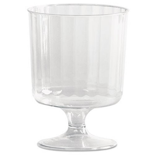 WNA Classic Crystal Fluted Plastic Wine Glasses on Pedestals, 5 oz., 240/Pack