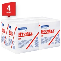 Wypall X80 Hydroknit Quarterfold Cloth Wipers, 200 Wipers/Carton