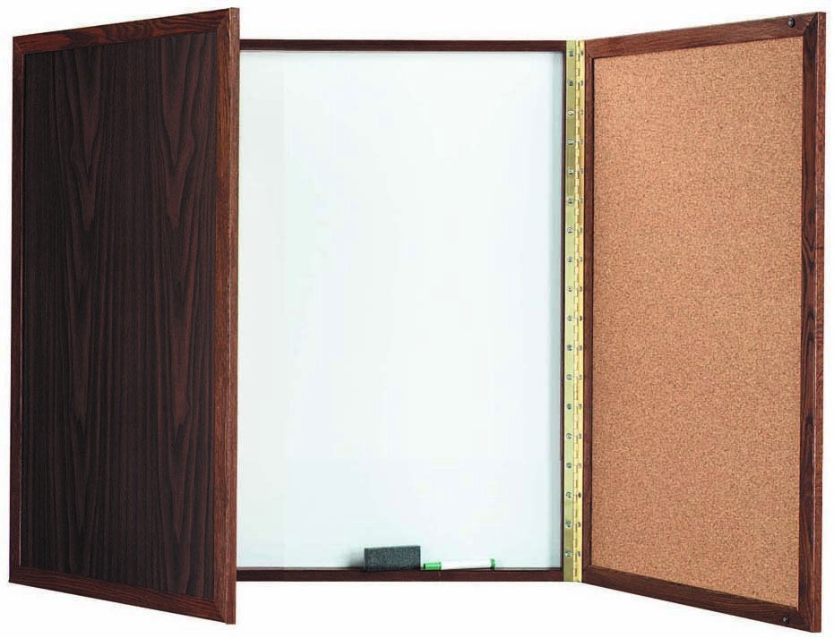 Aarco Products WP-36 Walnut Enclosed Melamine Planning Board, 36"W x 36"H