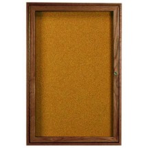 Aarco Products WBC2418R 1-Door Enclosed Bulletin Board with Walnut Finish 18&quot;W x 24&quot;H