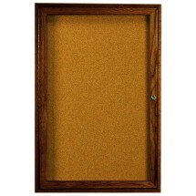 Aarco Products WBC3624R 1-Door Enclosed Bulletin Board with Walnut Finish 24&quot;W x 36&quot;H