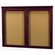 Aarco Products WBC3648RC 2-Door Enclosed Bulletin Board with Walnut Finish and Crown Molding, 48&quot;W x 36&quot;H