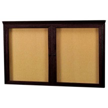 Aarco Products WBC3660RC 2-Door Enclosed Bulletin Board with Walnut Finish and Crown Molding, 60&quot;W x 36&quot;H