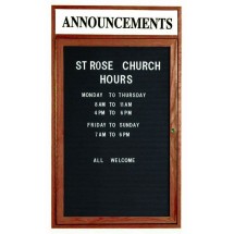 Aarco Products WDC4836H 1-Door Enclosed Changeable Letter Board with Walnut Finish and Header, 36&quot;W x 48&quot;H