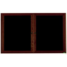 Aarco Products WDC3660 2-Door Enclosed Changeable Letter Board with Walnut Finish, 60&quot;W x 36&quot;H