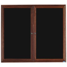Aarco Products WDC4860 2-Door Enclosed Changeable Letter Board with Walnut Finish, 60&quot;W x 48&quot;H