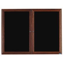 Aarco Products WDC4872 2-Door Enclosed Changeable Letter Board with Walnut Finish, 72&quot;W x 48&quot;H