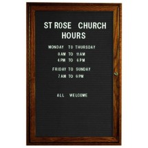 Aarco Products WDC3624 1-Door Enclosed Changeable Letter Board with Walnut Finish, 24&quot;W x 36&quot;H
