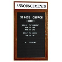 Aarco Products WDC3624H 1-Door Enclosed Changeable Letter Board with Walnut Finish and Header, 24&quot;W x 36&quot;H