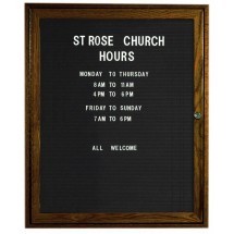 Aarco Products WDC3630 1-Door Enclosed Changeable Letter Board with Walnut Finish, 30&quot;W x 36&quot;H