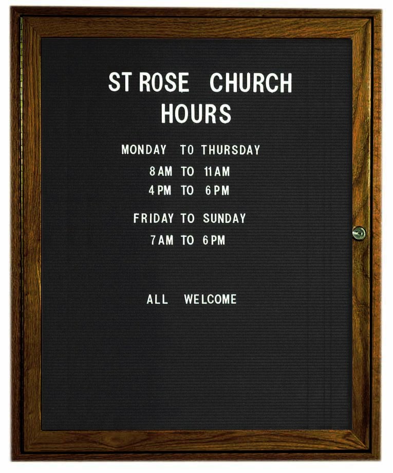 Aarco Products WDC3630 1-Door Enclosed Changeable Letter Board with Walnut Finish, 30"W x 36"H