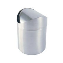 CAC China WB-6 Stainless Steel Tabletop Swing Top Waste Bin
