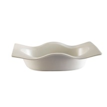 CAC China WB-8 Fashionware Wave Edge 10 oz. Rectangular Bowl, 8-1/4" x 5"