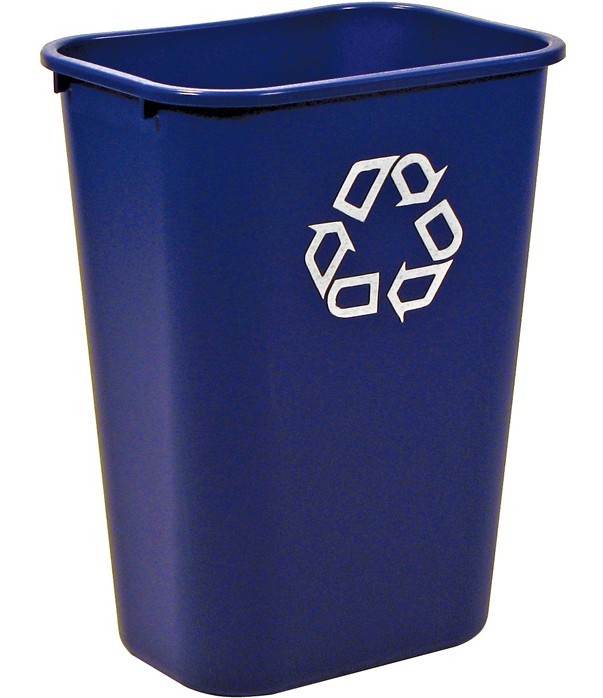 Large Deskside Recycle Container, 41.25 Qt, Blue