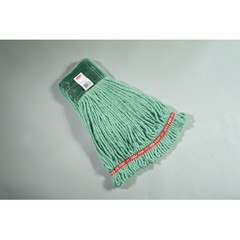 Web Foot Wet Mop Heads, Shrinkless, Cotton / Synthetic, Green, Medium  rcp a252 gre  