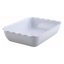 Winco CRK-13W White Food Storage Container/Crock 13 x 10&quot; x 3&quot;