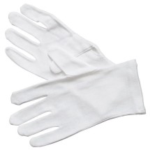 Winco GLC-L White Cotton Disposable Service Glove, Large
