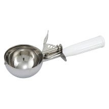 Winco ICD-6 Ice Cream Disher 4-2/3 oz. with White Plastic Handle Size 6