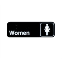 TableCraft 394516 Women Sign, White-On-Black 3&quot; x 9&quot; 