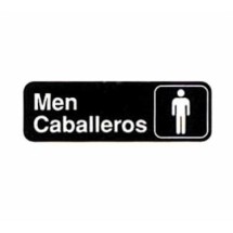 TableCraft 394566 Men/Caballeros Sign, White-On-Black 3&quot; x 9&quot;