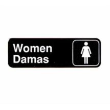 TableCraft 394567 Women/Damas Sign, White-On-Black 3&quot; x 9&quot; 