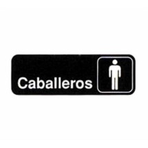 TableCraft 394575 Caballeros Sign, White-On-Black 3&quot; x 9&quot; 