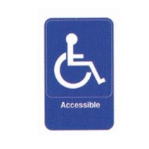 TableCraft 695644 Accessible + Handicapped Symbol Sign, White-On-Blue 6&quot; x 9&quot; 