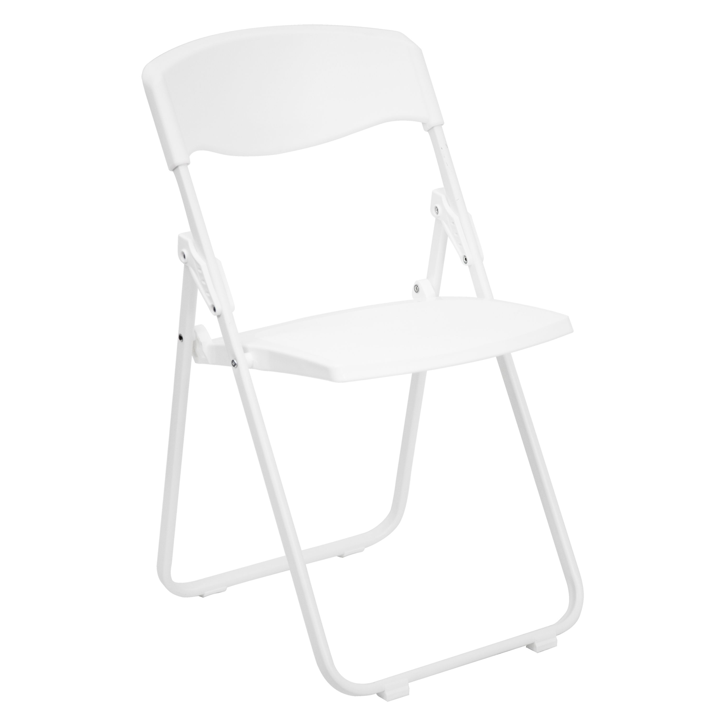 Flash Furniture RUT-I-WHITE-GG HERCULES Series 880 Lb. Capacity Heavy Duty White Plastic Folding Chair with Built-in Ganging Brackets