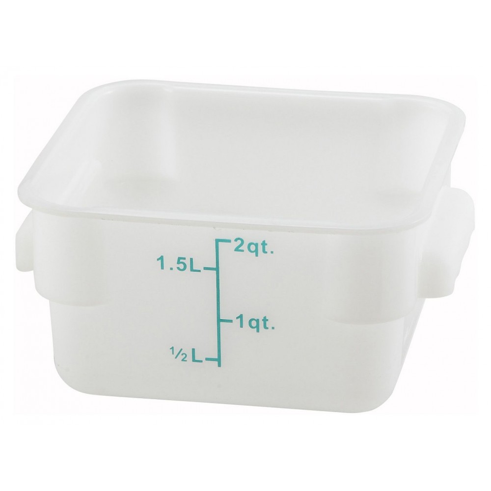 White Polyethylene 2Quart Square Food Storage Container LionsDeal