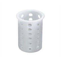 TableCraft PP33 White Polypropylene Flatware Cylinder 5-1/2&quot; x 5-1/4&quot;