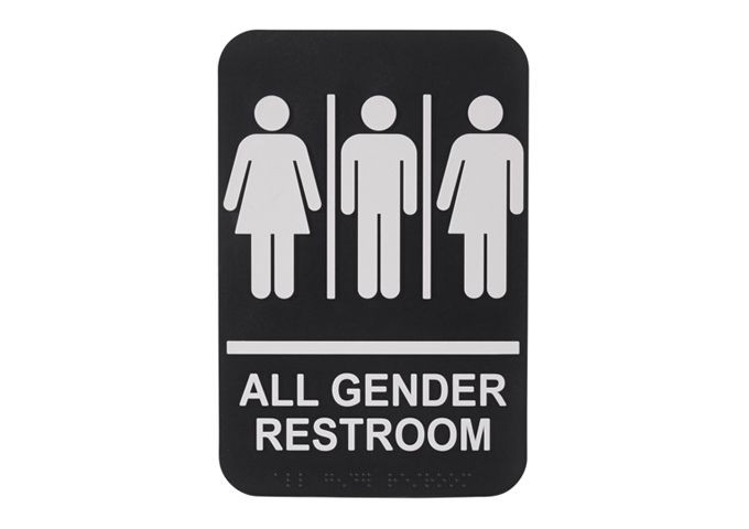 Winco SGNB-607 "All Gender", Braille Information Sign, 6" x 9"