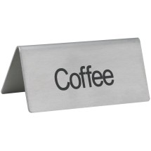 Winco SGN-103 Stainless Steel Tent Sign &quot;Coffee&quot;