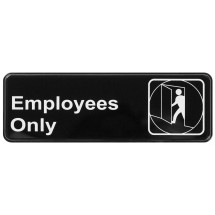 Winco SGN-305 &quot;Employees Only&quot; Informational Sign, 9&quot; x 3&quot;