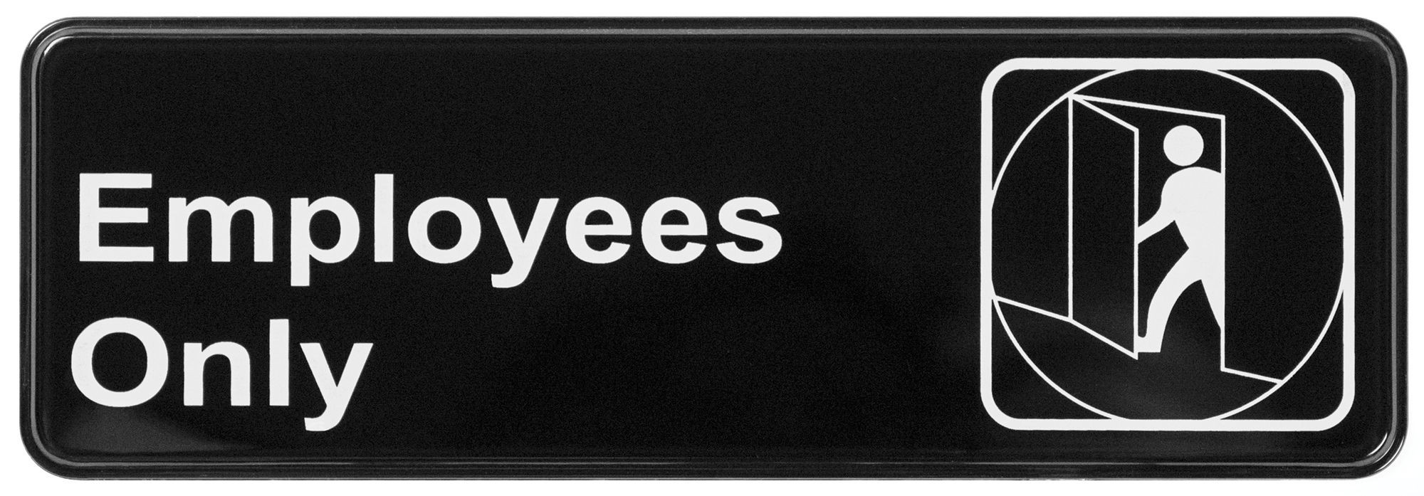 Winco SGN-305 "Employees Only" Informational Sign, 9" x 3"