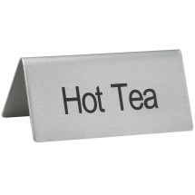 Winco SGN-101 Stainless Steel Tent Sign &quot;Hot Tea&quot;