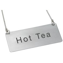 Winco SGN-201 Stainless Steel Chain Sign &quot;Hot Tea&quot;