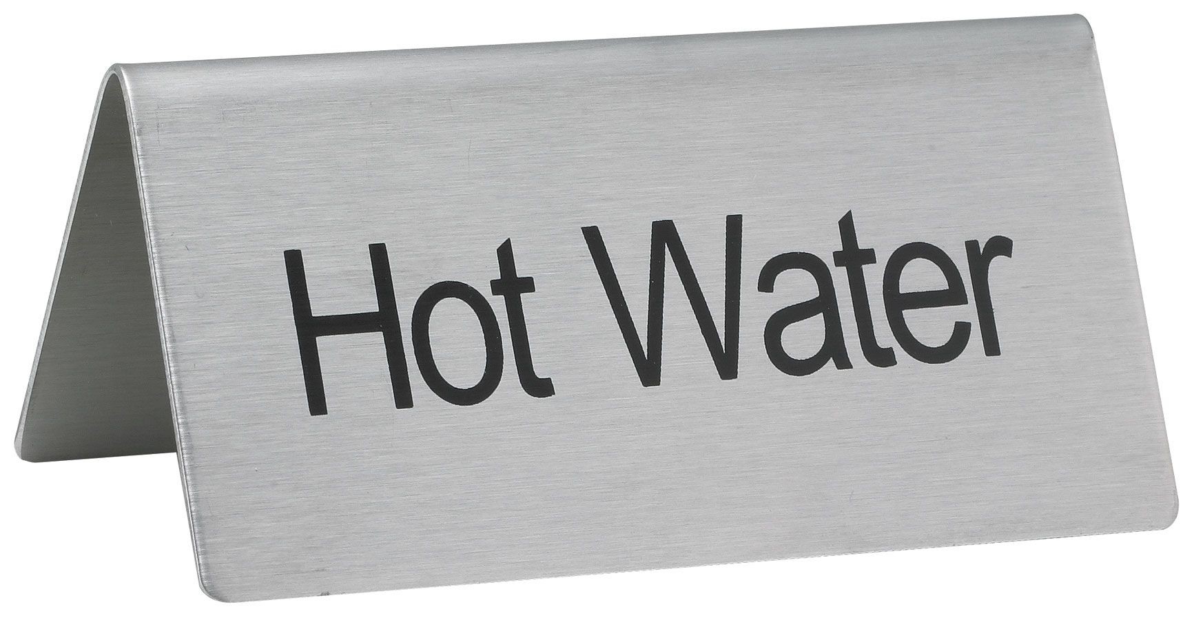 Winco SGN-104 Stainless Steel Tent Sign "Hot Water"