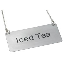 Winco SGN-205 Stainless Steel Chain Sign &quot;Iced Tea&quot;